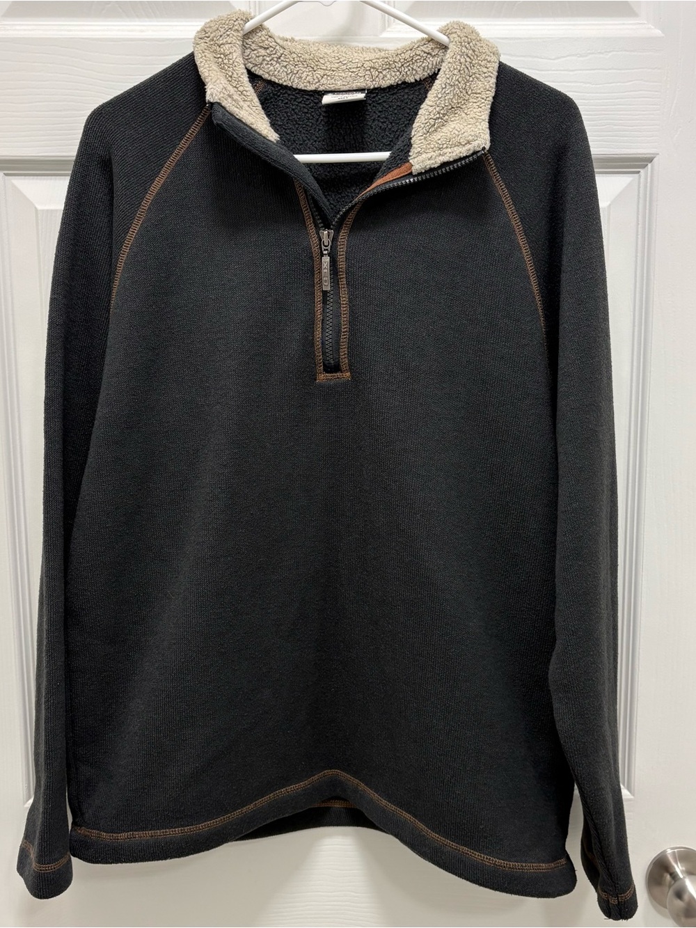 Columbia Men's Gray Half-Zip Fleece with Cream Sherpa Collar